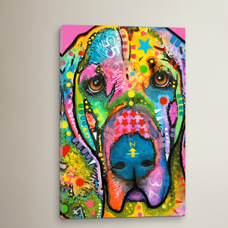 «Bloodhound», impression sur toile tendue, H 26 po x l 18 po x P 1,5 po, Toile avec cadre noir