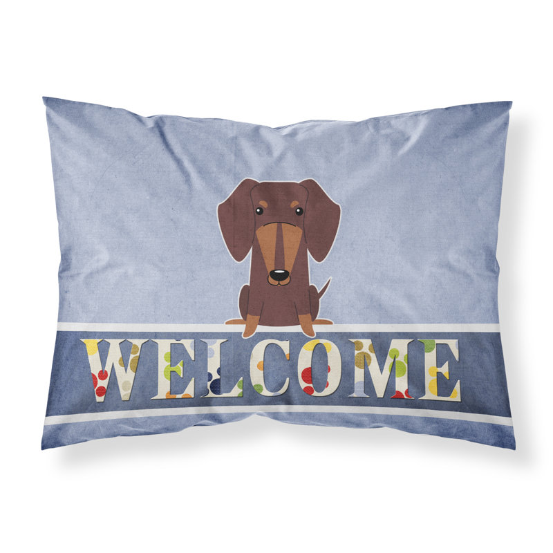 Taie d’oreiller welcome, Teckel chocolat