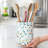 Marble-Patterned Ceramic Kitchen Utensil Rack, 6.4 Inches, With Cork Base To Protect The Countertop. Farmhouse Style, Kitchen Countertop Decoration, Christmas Gift.