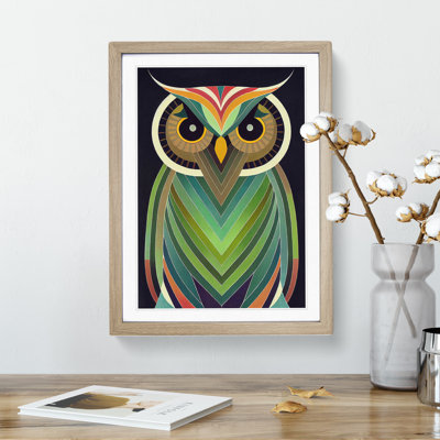 Unique Owl Art No.7 Abstract - Single Picture Frame Print