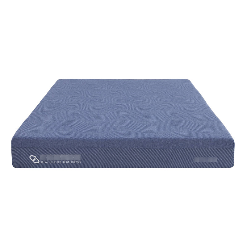 Matelas de 8 po avec mousse à mémoire de forme D2.5, revêtement super doux, roulé et bleu, matelas de 8 po, surmatelas
