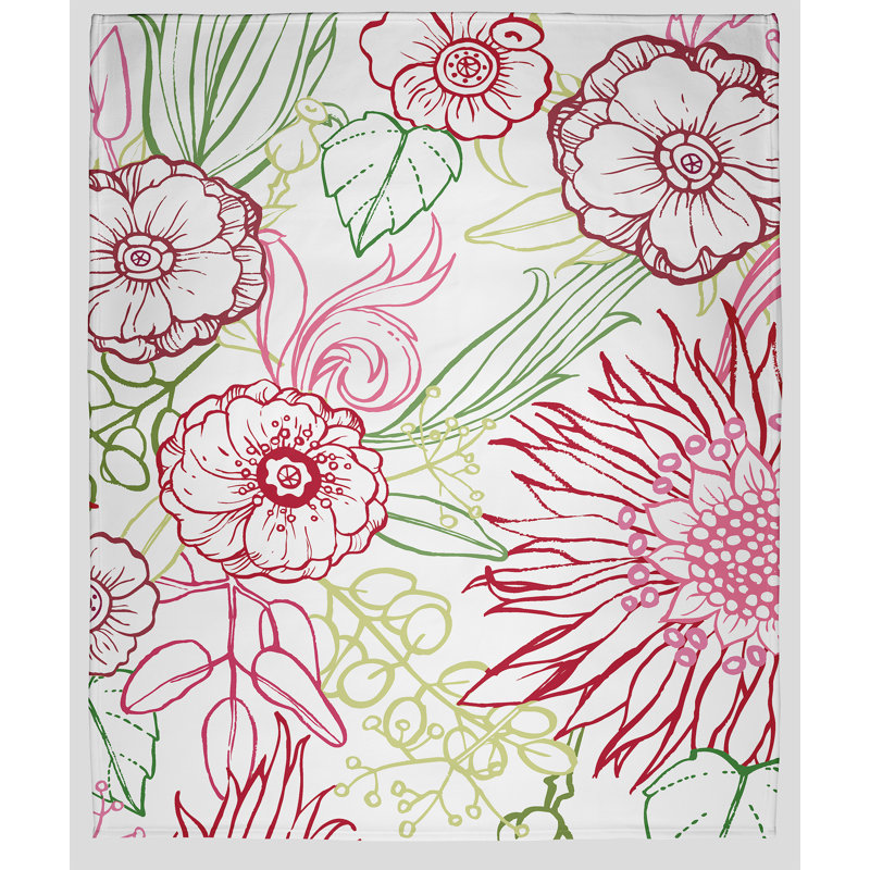 Cuban Flare Fleece Throw Blanket, 60" W x 80" L, 1.95, Pink