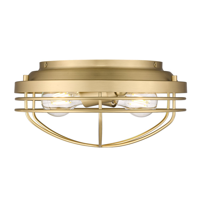 Plafonnier encastré 2 lumières Lylah, Bronze champagne brossé