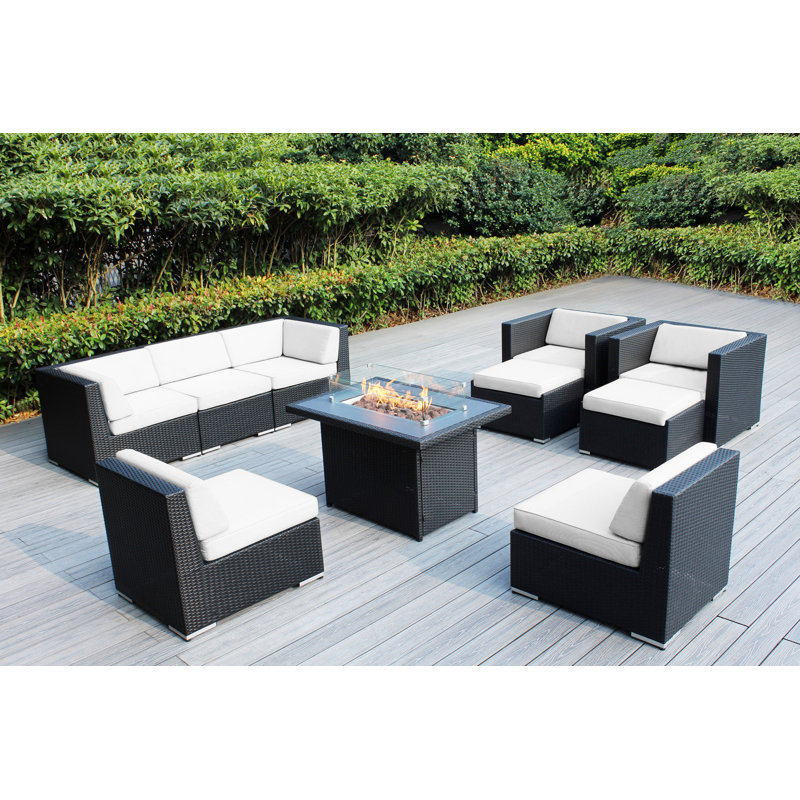 Ensemble de conversation à 9 places pour l'extérieur avec table modulaire et foyer sans assemblage Bathampton