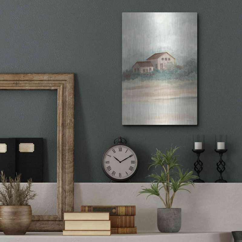 «House In Country» par Cindy Jacobs, art de luxe en métal «House In Country» par Cindy Jacobs