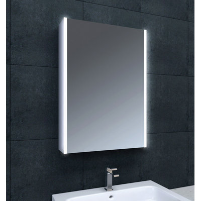 550mm W 700mm H Surface Frameless Medicine Cabinet Mirror 3 Fixed