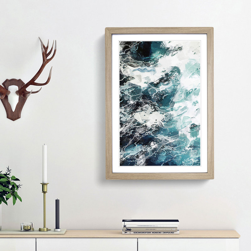 Tempest in Abstract - Framed Print, 48cm H x 36cm W x 2cm D, Oak Framed