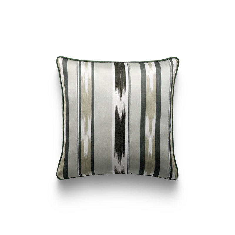 Kutnu Large Ikat Pattern Pillow, Sage