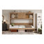 Lit escamotable simple avec station de charge, cadre de lit mural en bois rustique pour petits espaces