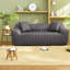 Canapés de compression, canapé deux places compact moderne en similicuir gris de 198 cm pour la maison-1240274049