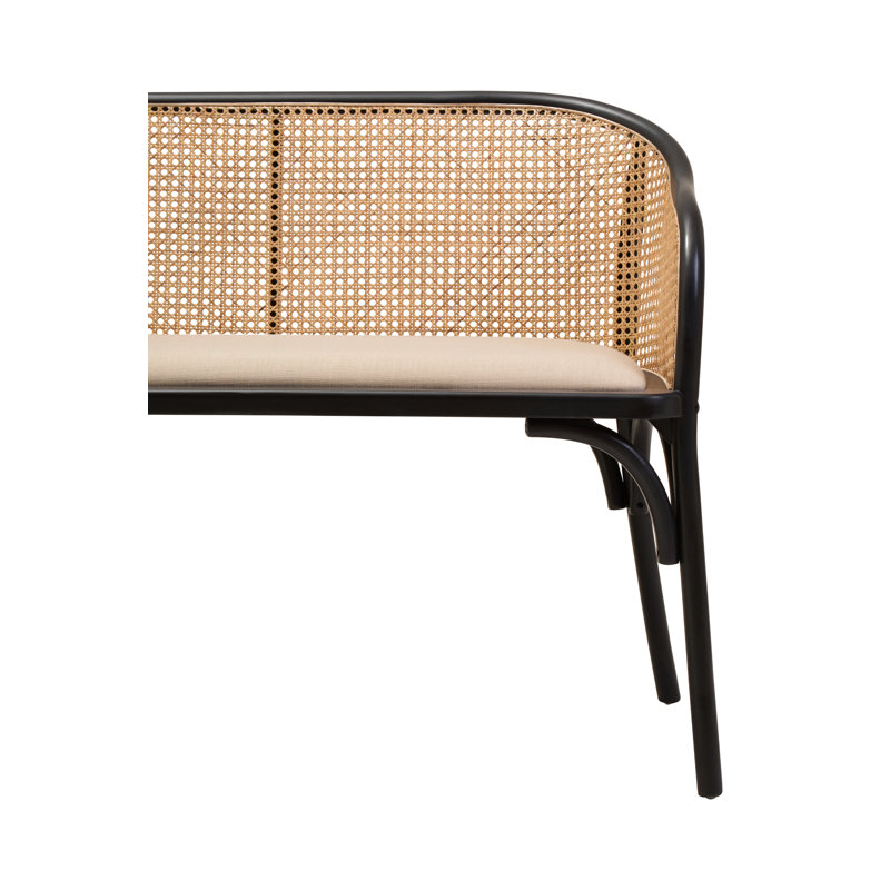 Aniket Polyester Upholstered Bench, Black
