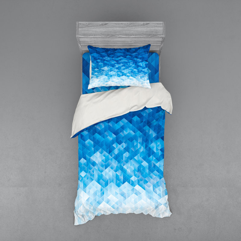 Ensemble de housse de couette moderne et contemporain en microfibre bleu pâle