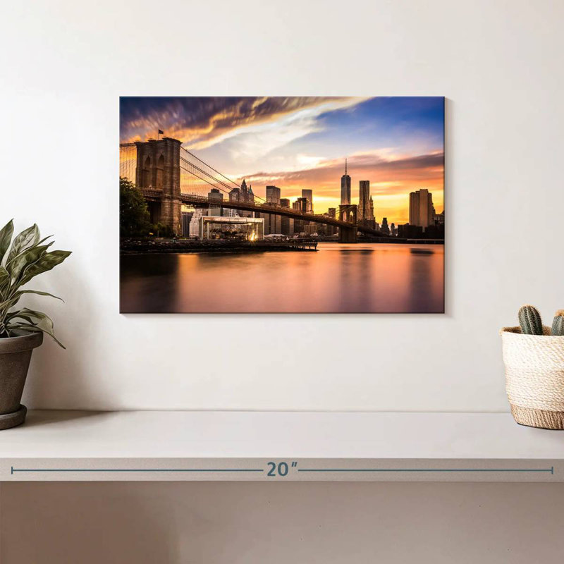 Lilie Brooklyn Bridge Sunset, H 8 po x l 12 po