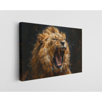 Peinture d'un lion féroce sur toile, décoration murale moderne pour la maison et le bureau
