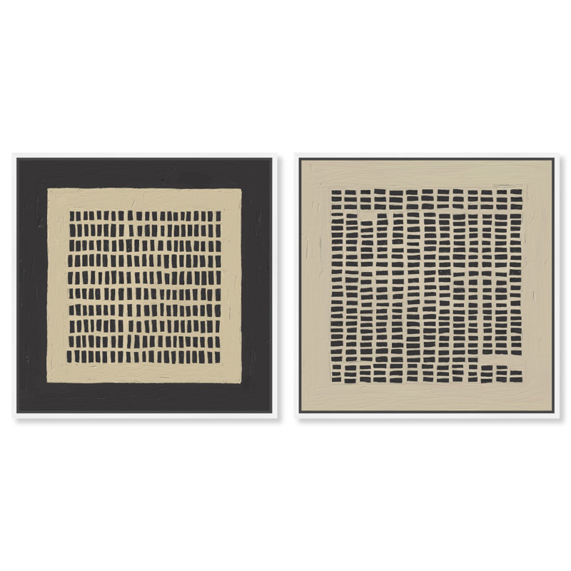 Tiny Windows Set Canvas Abstract Print by Oliver Gal, Black Frame, 12 x 12, 13"H x 13"W, White Floater Frame