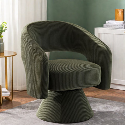 Chaises d'appoint pivotantes, chaise moderne en velours côtelé de polyester pour la maison