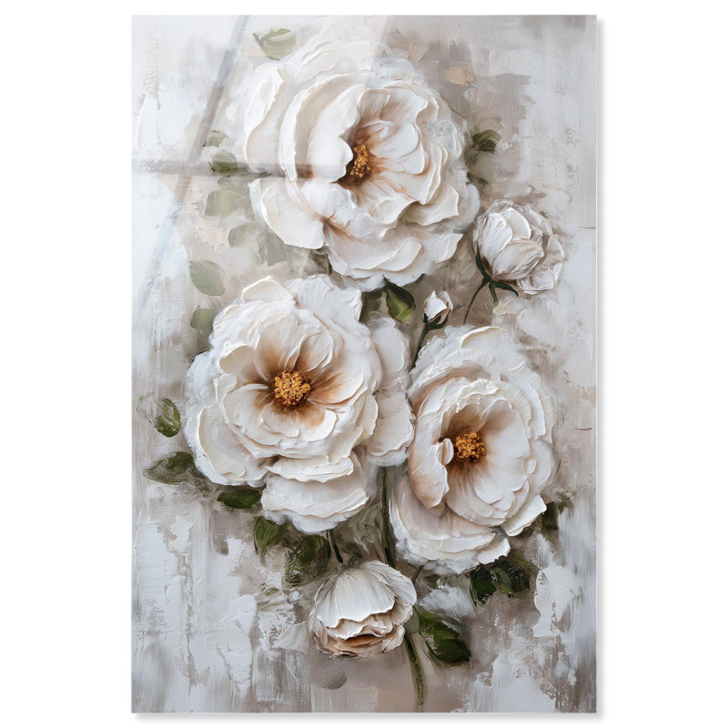 Décoration murale blanche à imprimé acrylique White Mirage II par Art Remedy, H 15 po x l 10 po