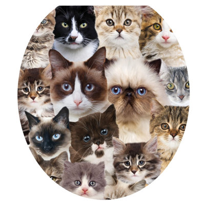Adhésif décoratif pour siège de toilette Cat Collage