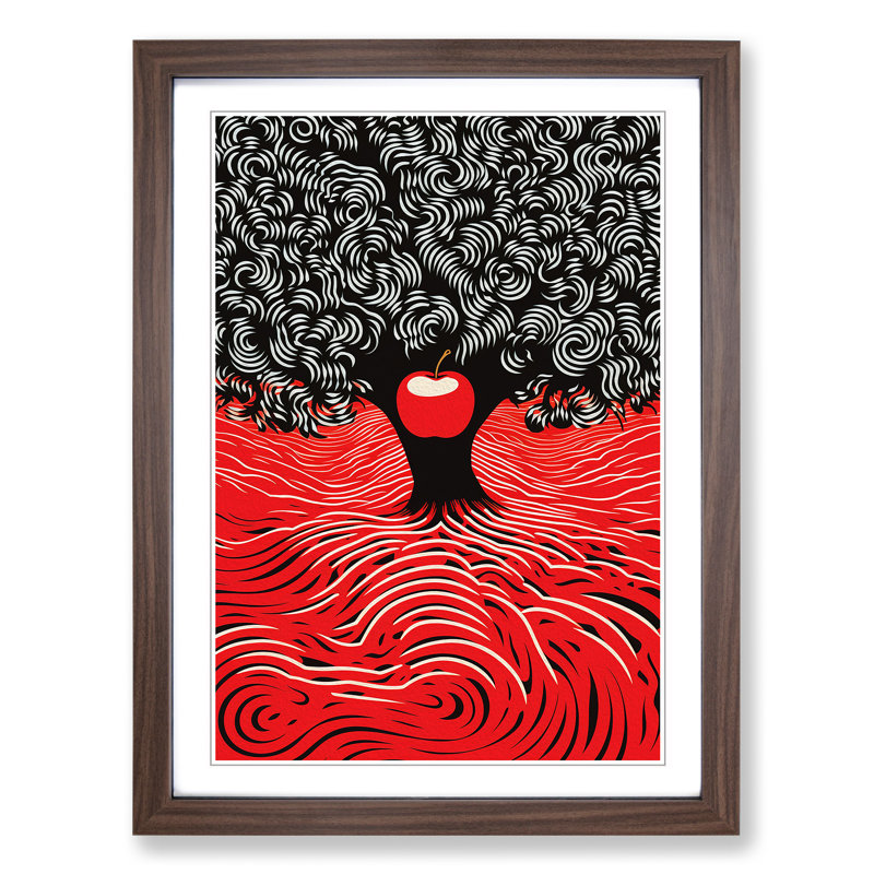Single Picture Frame Print on Wood, 34cm H x 25cm W, Walnut Framed
