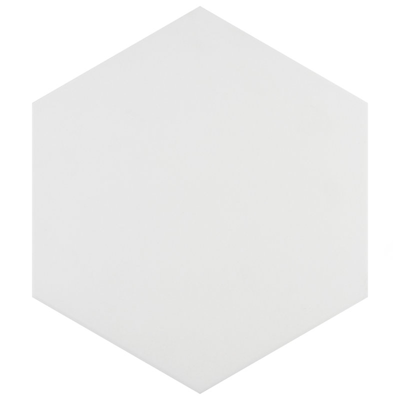 Apini 9" x 11" Porcelain Wall & Floor Tile, Matte White