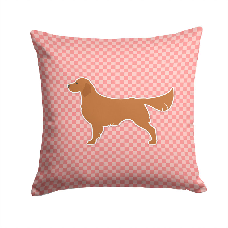 Coussin décoratif intérieur/extérieur golden retriever, H 14 po x l 14 po x P 3 po, Rose