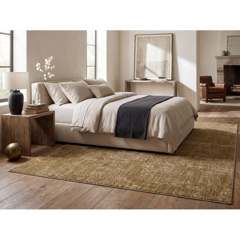 Tapis tissé à la machine, Olive, Rectangle 6 pi 7 po x 9 pi