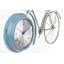 Industrial Analog Metal Quartz Tabletop Clock in Silver/Blue