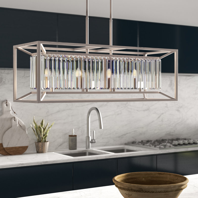 Syracuse 4 - Light Kitchen Island Pendant, Aged Platinum