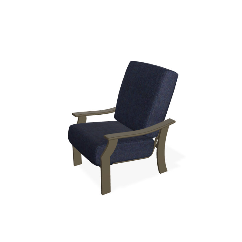 St. Catherine Outdoor Lounge Chair, Textured Beachwood, Spectrum Indigo Sunbrella®