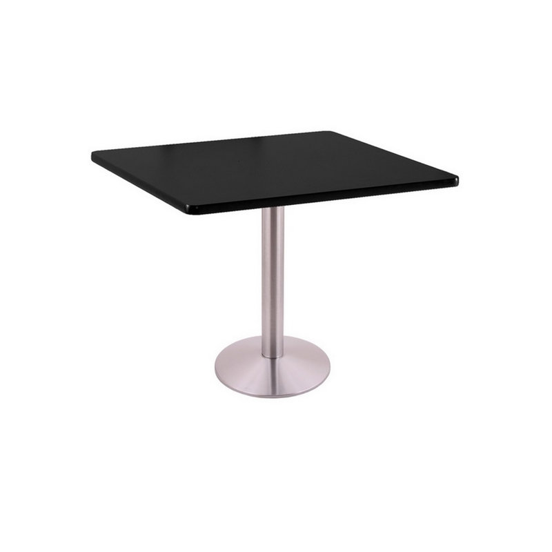 30" Square, Pedestal Dining Table, Standard Height (30" Height), Stainless