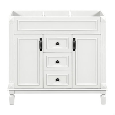 Meuble-lavabo 36 po sans lavabo supérieur, armoire seulement, armoire de rangement avec 2 portes à fermeture douce et 2 tiroirs