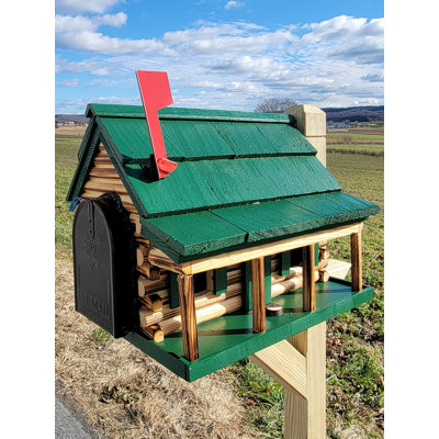 Boîte aux lettres Amish Log Cabin, faite à la main