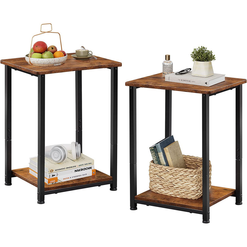 Yailen Solid Wood Top End Table Set