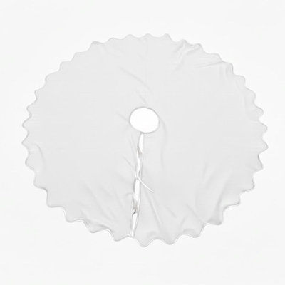 Scalloped Cotton Christmas Tree Skirt-54" Diameter