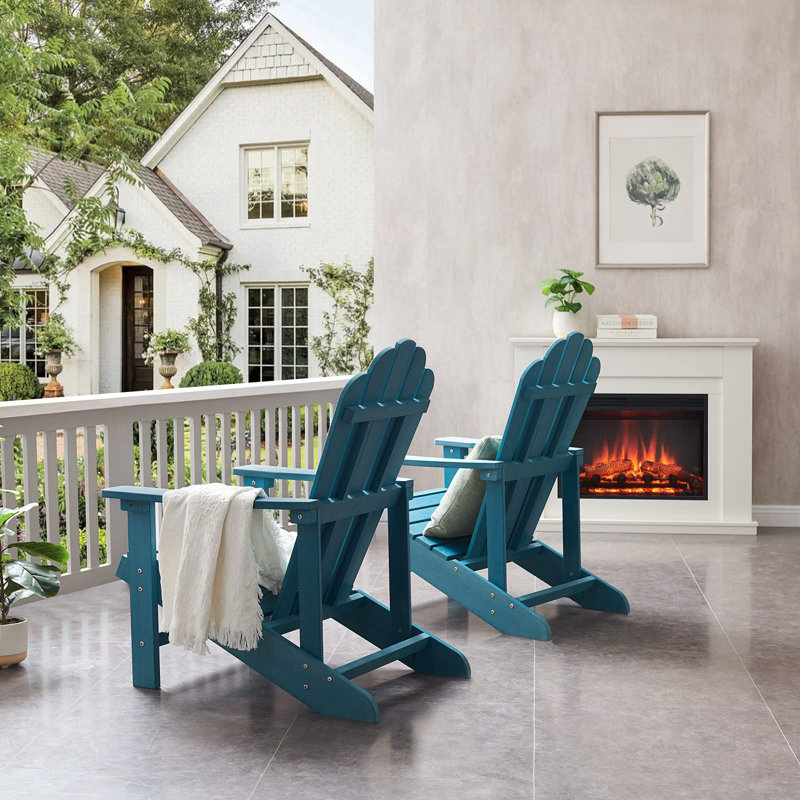 Fauteuil Adirondack, chaise d'extérieur surdimensionnée pour l'extérieur, bleu lac, Bleu lac, 1