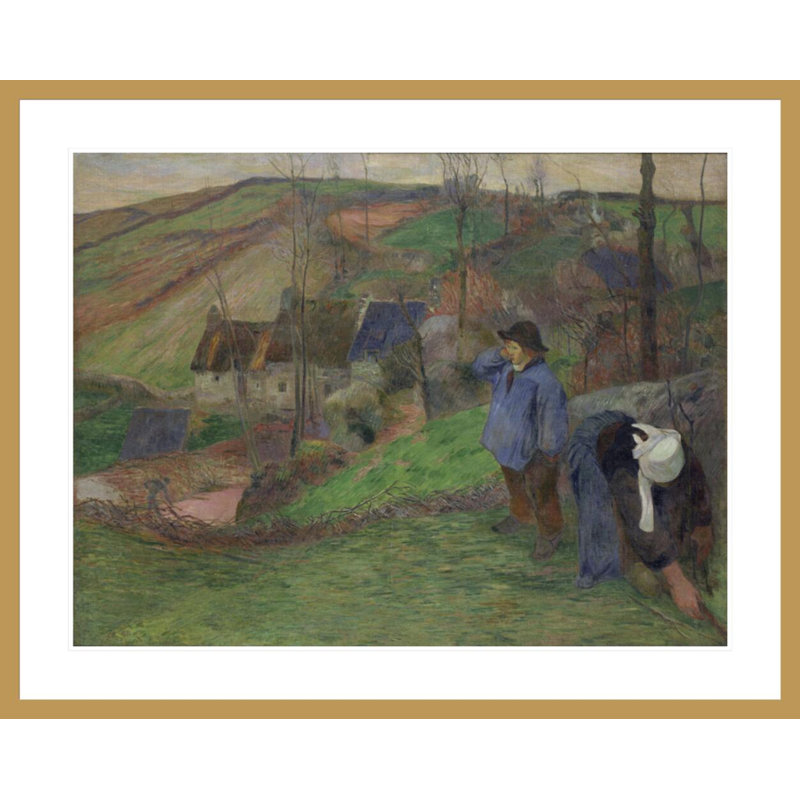 «Landscape of Brittany» par Paul Gauguin - Estampe numérique encadrée, H 33,13 po x l 41,5 po