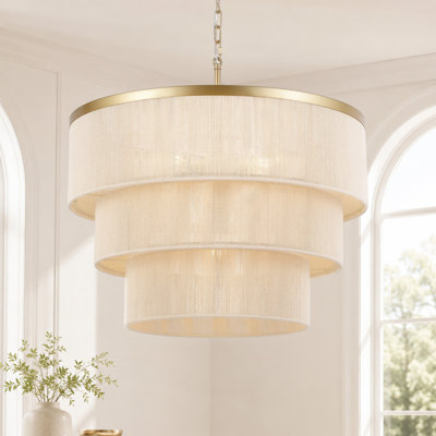 24" 5-Light Tiered Rope Drum Chandelier