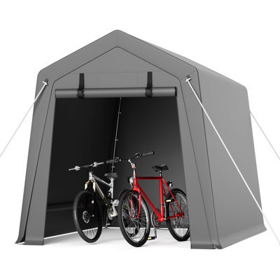 Portable Outdoor Storage Shed, Heavy-Duty Waterproof & UV-Proof Garage Shelter with Dual Roll-Up Doors & Ventilation for Motorcycle, Bike, Tools