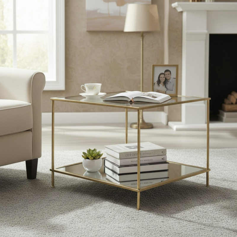 Loftus Glass Top End Table