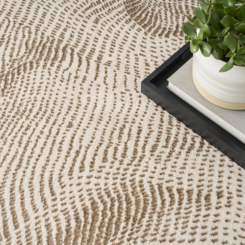 Alim Abstract Machine Made Area Rug, Beige Brown, Rectangle 119 x 180 cm