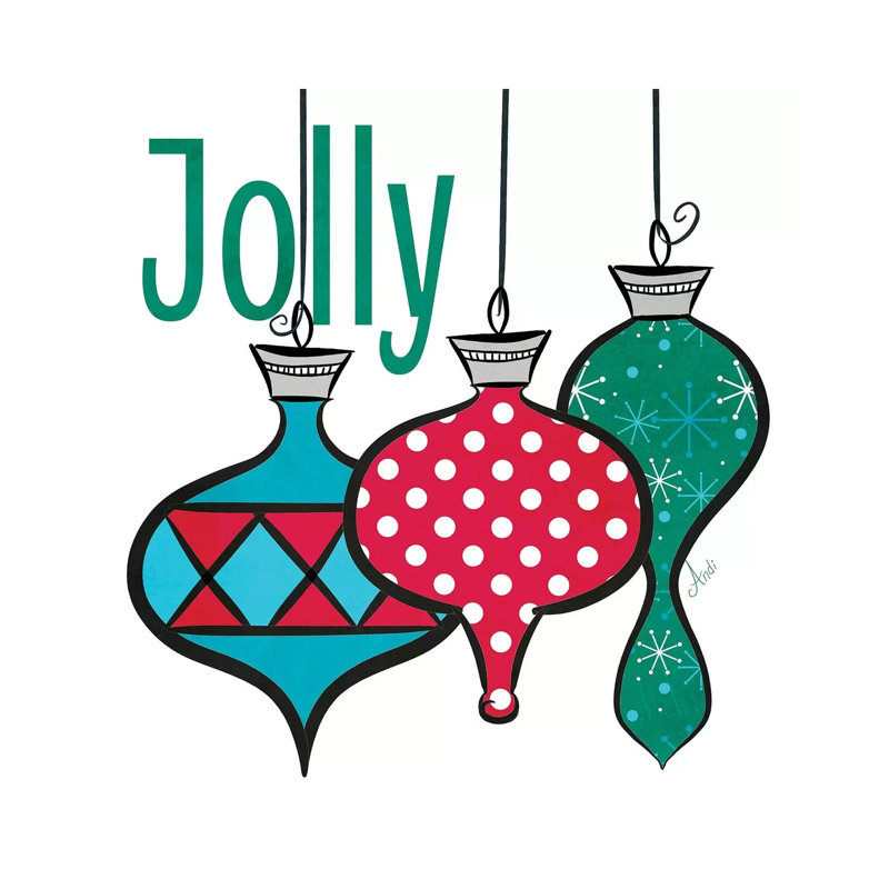 Joyful Christmas Ornaments IV by Andi Metz - Wrapped Canvas Print, 66.04 cm H x 66.04 cm W x 1.91 cm D