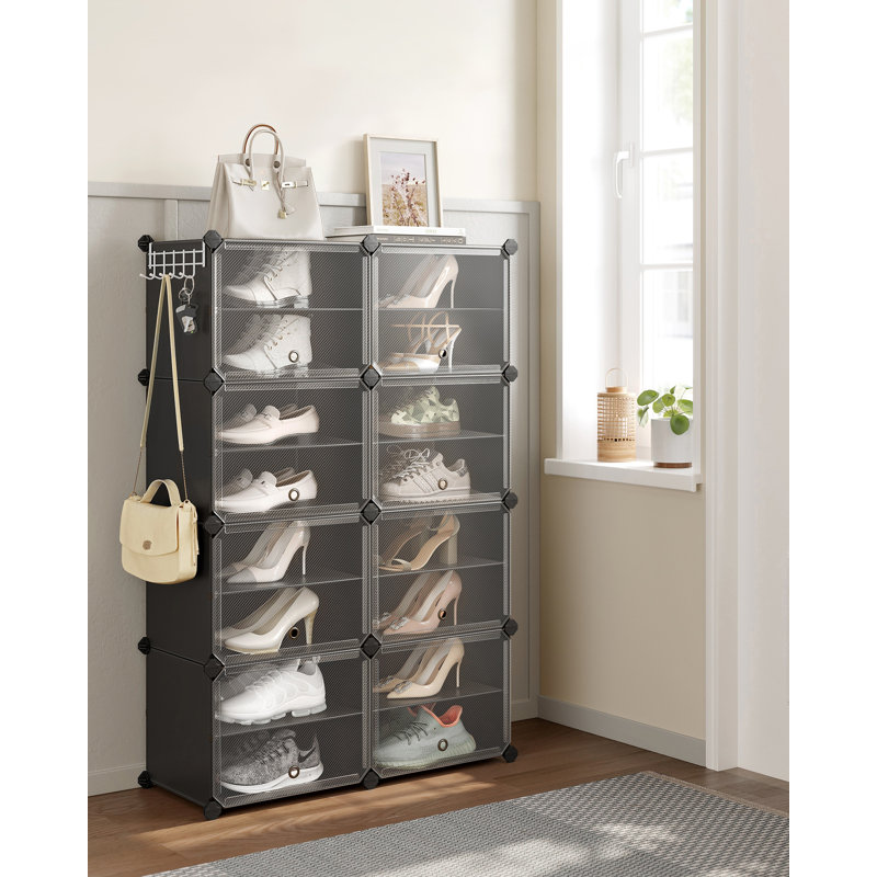 12 Pair Stackable Shoe Storage Cabinet