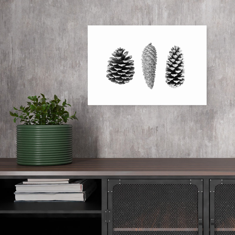 «Pine Cone Study», art mural contemporain abstrait, H 12 po x l 18 po