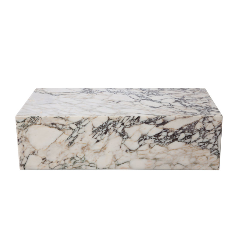 Ark Rectangle Cocktail Table In Genuine Viola Marble, Viola