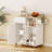 Kitchen Storage Cabinet With Drawer, Kitchen Cart With Spice And Towel Rack, Space-Saving Mobile Island For Living Room, White And Natural