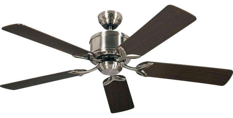 Allman 132cm Ceiling Fan, Brushed Chrome with Wenge and Maple Blades