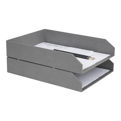 Bigso Hakan Letter Trays - Stackable Paper Tray - Pack of 2