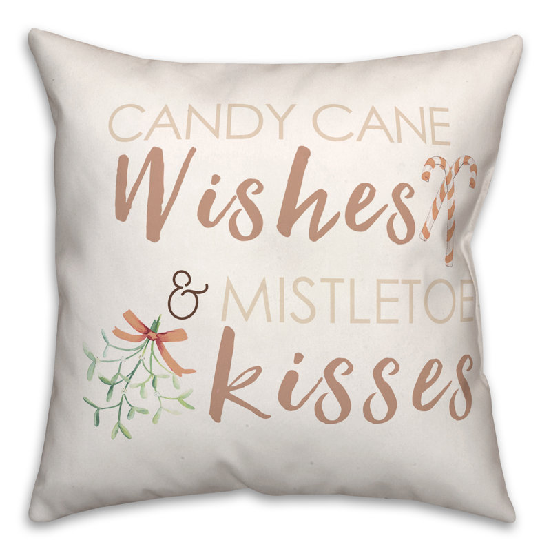 Housse et insert de coussin Candycane Wishes Kisses, 18 po x 18 po