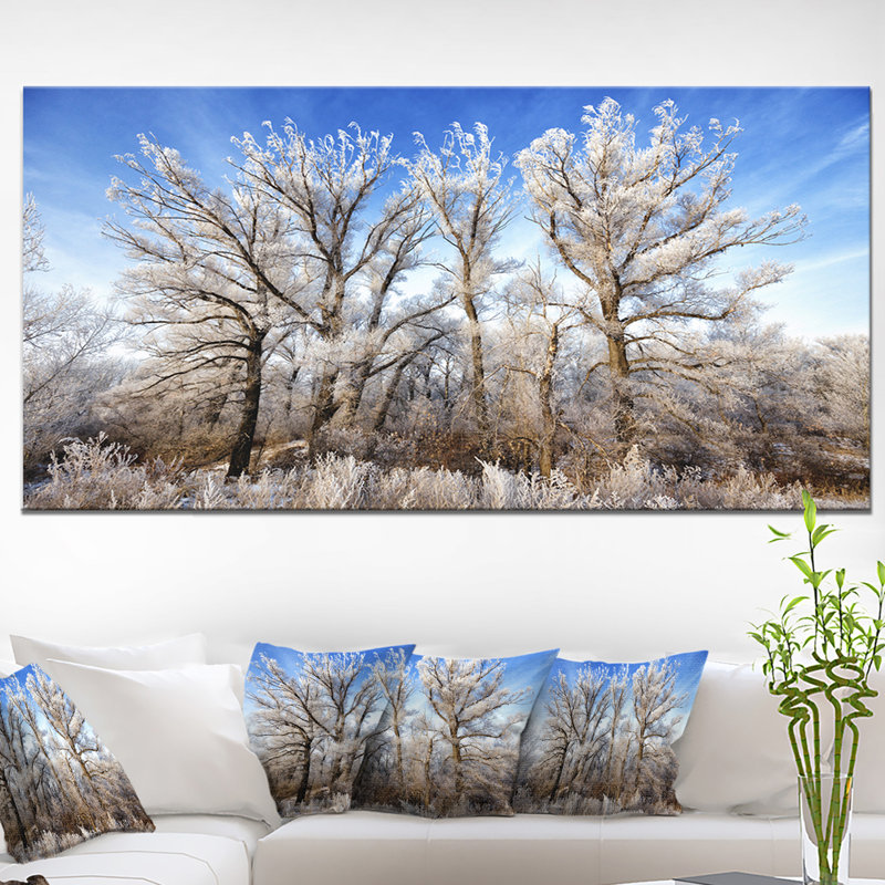 Beautiful Winter Evening View - Reproduction de photo sur toile tendue, H 28 po x l 60 po