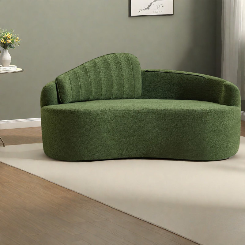 Space-saving Green Sofas, Durable Foam Material, Retro Style For Small Spaces
